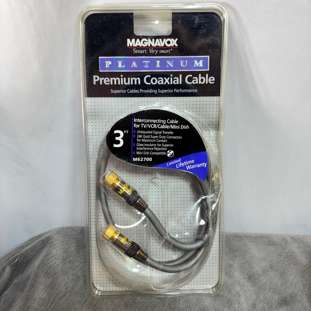 Magnavox Platinum Premium Coaxial Cable 3 Ft. M62700 New Sealed Vintage NOS